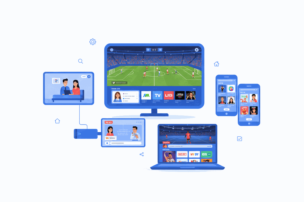 iptv smarters pro works on Smart TV, phone, tablet, laptop, and streaming devices